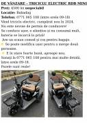 Vând triciclu electric RDB Mini