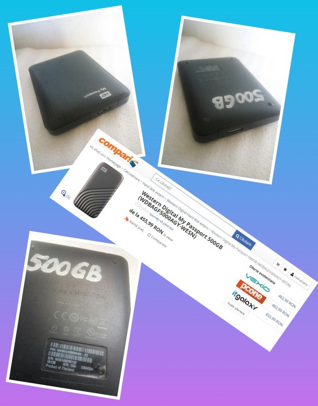 USB 3.0 Hard disk extern 500GB WD My Passport