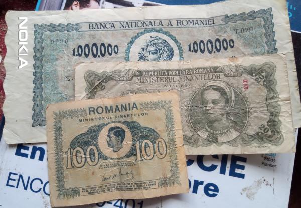 Monede si bancnote romania ( 2o lei 1950 )si alte