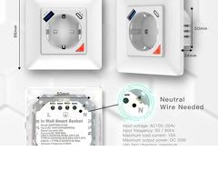 Priză de Perete Inteligentă cu USB și Type C – Încărcare Rapidă și Control Inteligent - 6